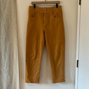 Ann Taylor Wide Legged Cropped Yellow Jeans High Rise